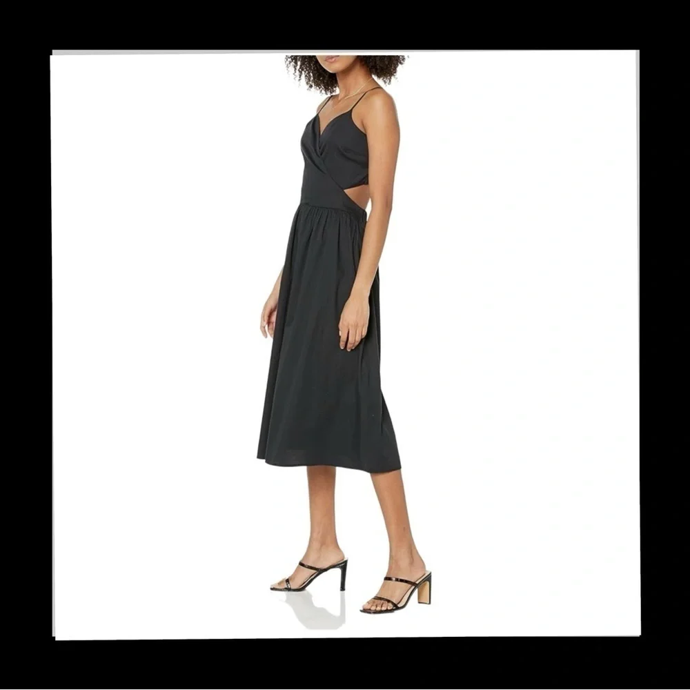 The Black Drop Women's Makenna Strappy Cross-Front Smocked-Back Midi Dre… - Picture 3 of 3